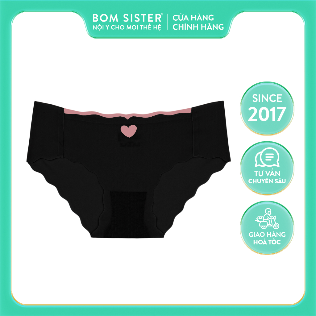 Ảnh Quần lót nữ không viền, quần chip nữ siêu mỏng, họa tiết trái tim không đường may BOM SISTER Q23880 1