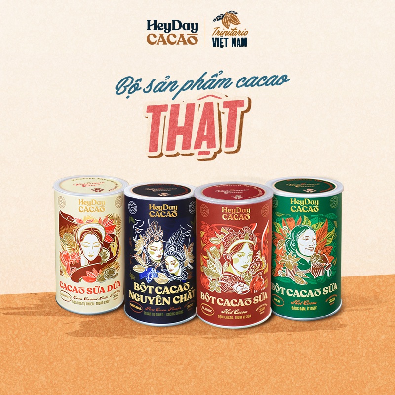 Ảnh Bộ sản phẩm cacao “Thật” - Natural, Bold, Classic, Sữa dừa - Heydaycacao 1