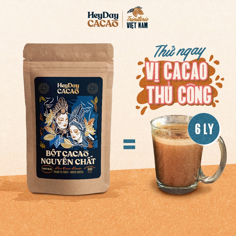 Ảnh Bột Cacao Nguyên Chất 100% dòng Natural - Thuần tự nhiên, Không đường, Không Kiềm Hóa - Túi 50g 1
