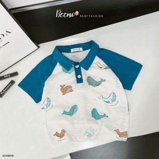 Bộ cộc polo in hình cá voi cho bé trai 1-6 tuổi (9-25kg) N0119