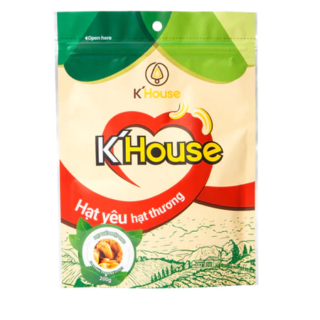 Hạt Điều Mật Ong K'House [Túi Zipper 40g] - HÀNG LOẠI 1, ăn chay ăn mặn đều được, vị mật ong truyền thống ngọt ngào
