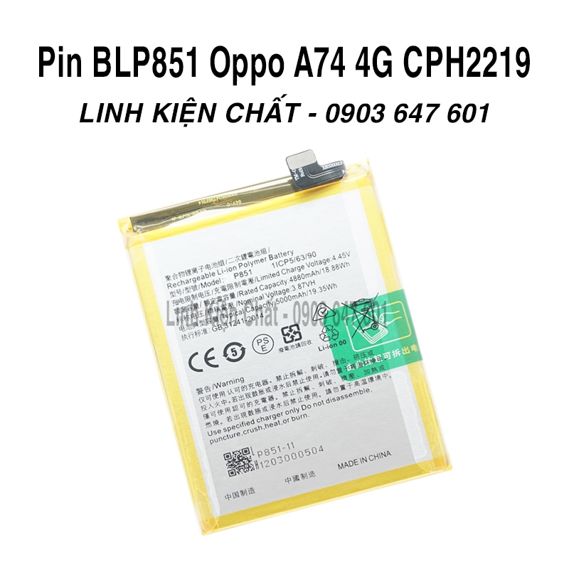 Batterie Originale OPPO A74 4G (CPH2219) Modèle BLP851 4880mAh - Comme Neuf