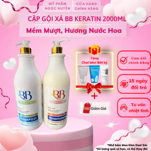 Dầu Gội Xả BB Keratin 2000ml Phục Hồi Hư Tổn Siêu Mượt Siêu Thơm Được Nhiều Salon tin dùng Hàng Chính Hãng