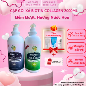 Dầu Gội Xả Biotin Collagen 2000ml Siêu Mượt, Siêu Thơm CHÍNH HÃNG