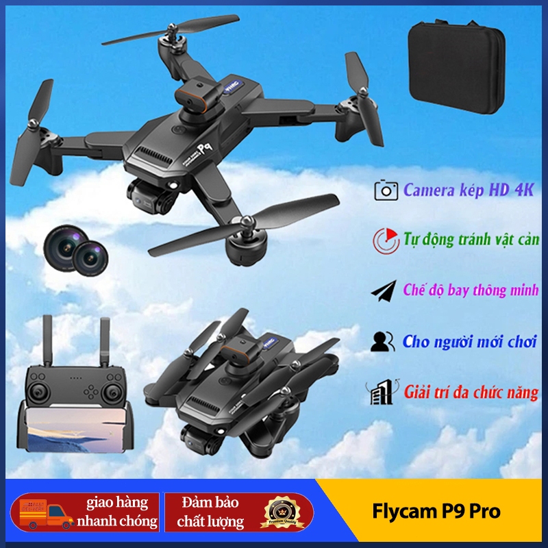máy bay Flycam P9 Pro,Thích hợp cho người mới tập luyện,Camera kép,Thời ...