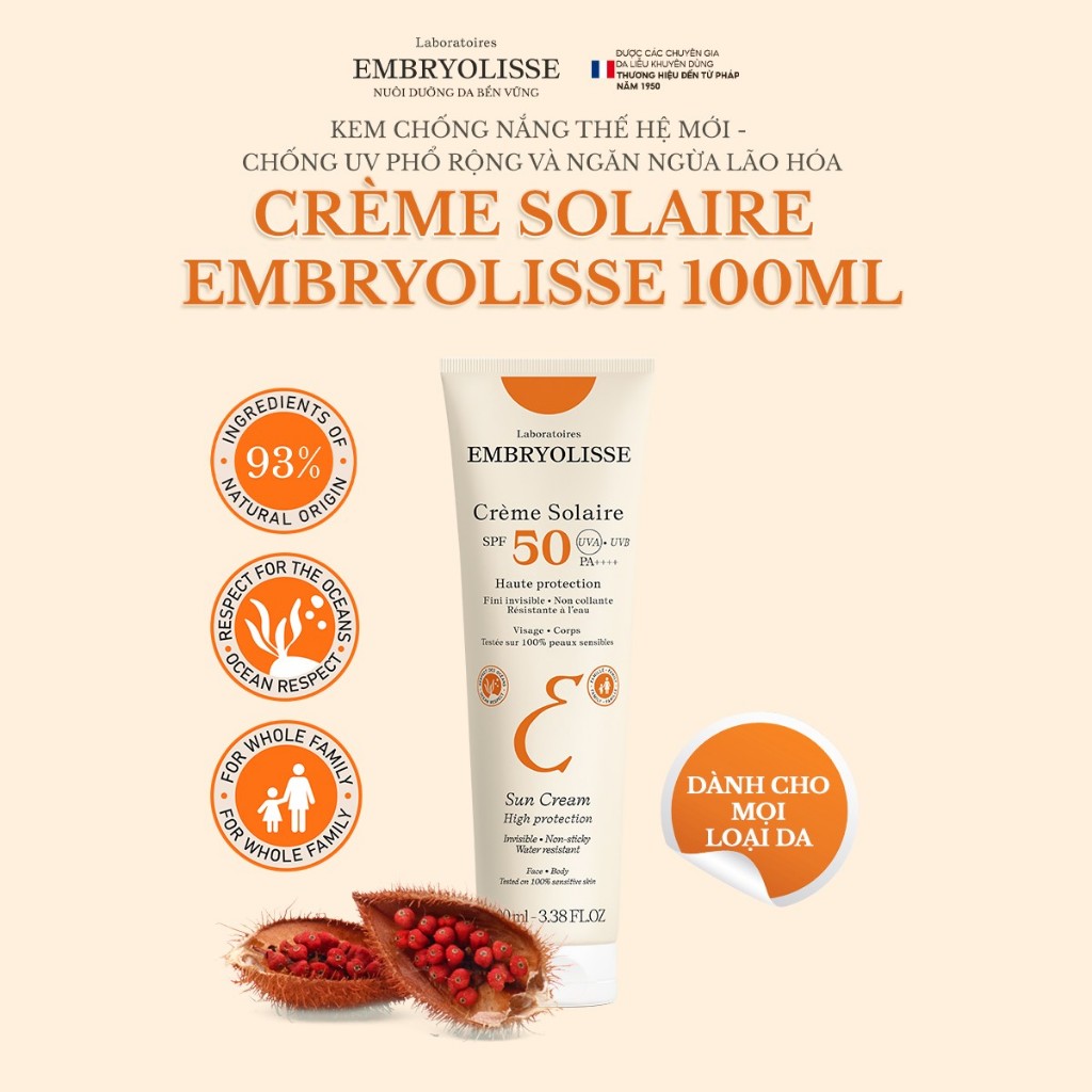 Ảnh [Livestream x EMB] Kem chống nắng phổ rộng Embryolisse100ml 2