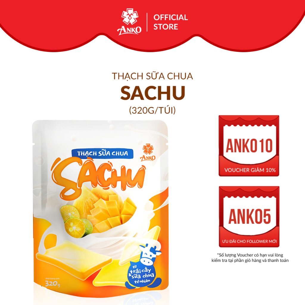 Thạch Sữa Chua Sachu Trái Cây Tự Nhiên 320g Anko Việt Nam | Shopee Việt Nam