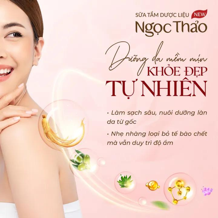 Ảnh Sữa tắm dược liệu chăm sóc chuyên sâu - dưỡng ẩm trắng da Ngọc Thảo hương truyền thống 300ml 3