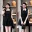 Set gile sát nách phối cổ áo sơ mi mix chân váy xếp ly, áo blazer sát nách mix chân váy sang chảnh