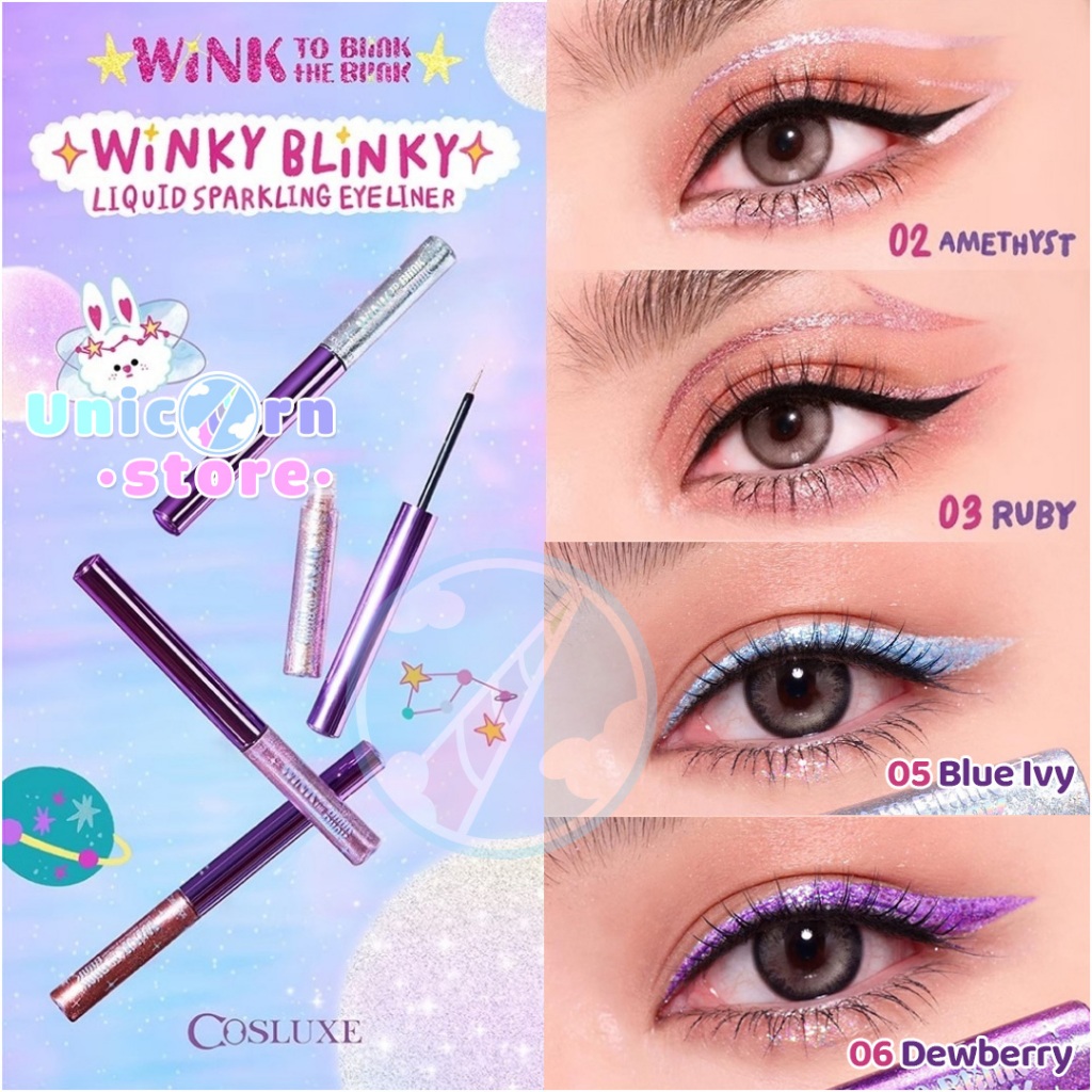 Nhũ Kẻ Mắt Đầu Cọ Mảnh Cosluxe Winky Blinky Liquild Sparkling Eyeliner 3g