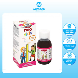 [MUA 1 TẶNG 1 QUÀ] Siro Multivitamin Neo Kids Growth bổ sung vitamin khoáng chất trẻ biếng ăn tiêu hóa kém