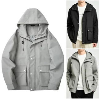[ DRAGON.UN : Size S - 4XL ]  -Áo khoác dù phối túi hộp, 2 lớp dày dặn, kiểu dáng basic dễ phối đồ