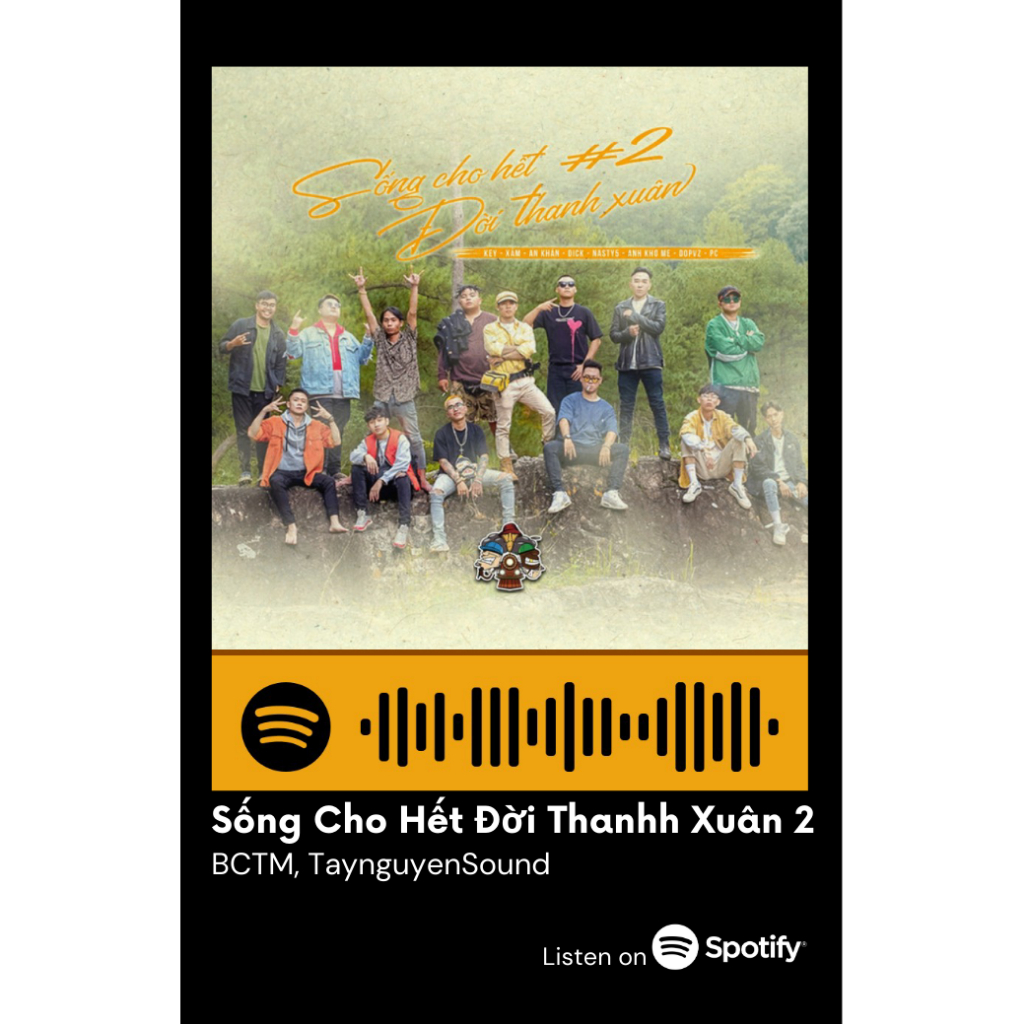 [Vui lòng đặt từ 2c]Thẻ Spotify Sống cho hết đời thanh xuân (có thể quét được mã)