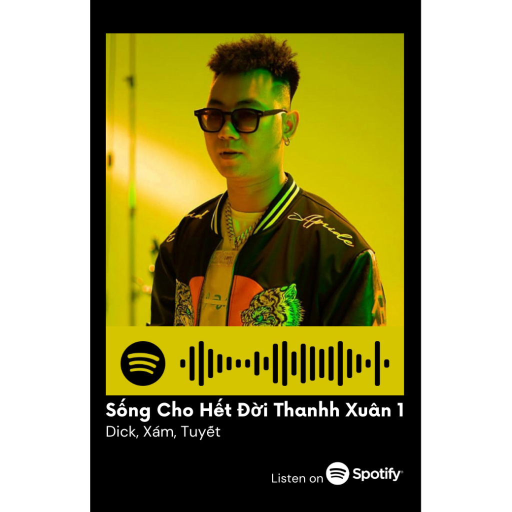 [Vui lòng đặt từ 2c]Thẻ Spotify Sống cho hết đời thanh xuân (có thể quét được mã)