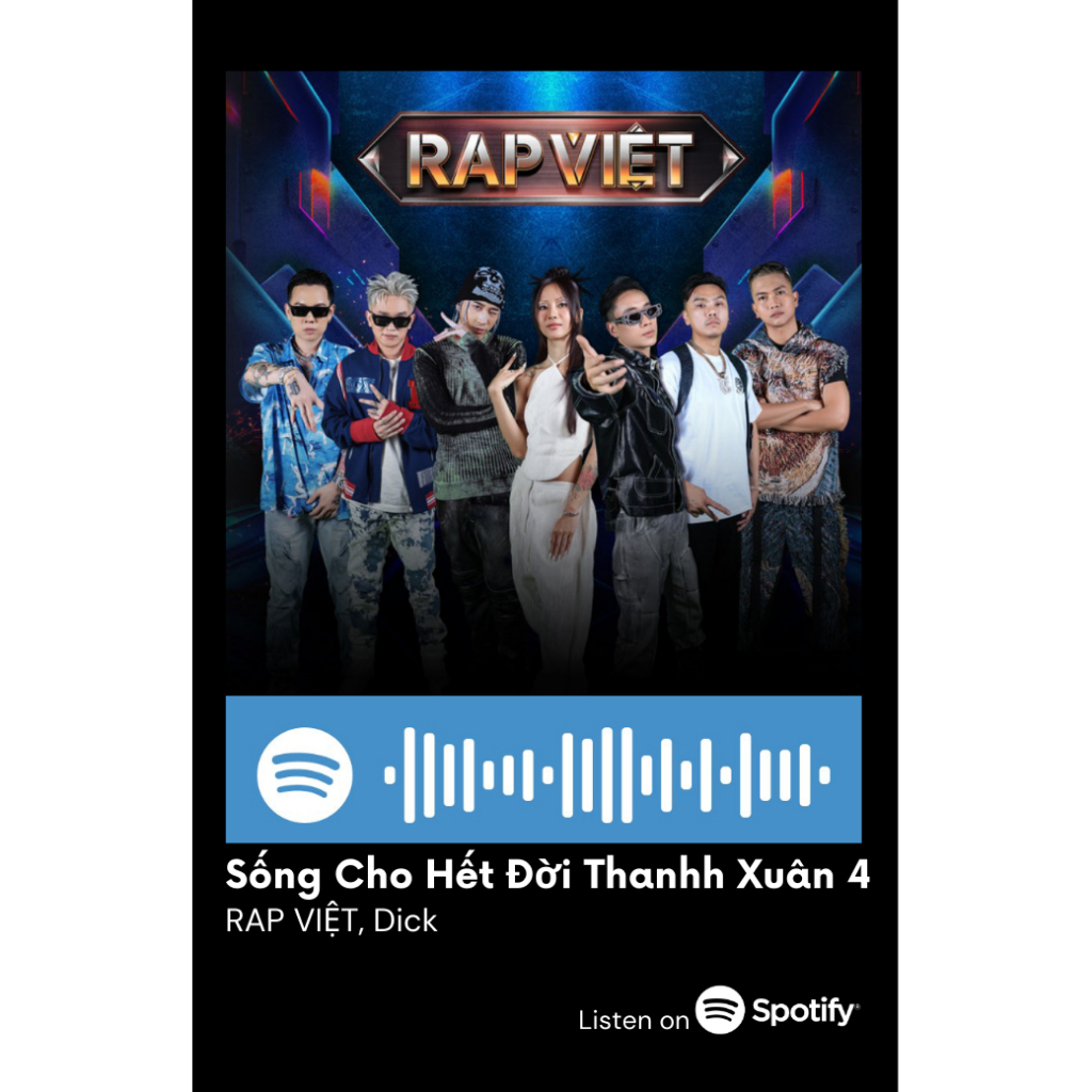 [Vui lòng đặt từ 2c]Thẻ Spotify Sống cho hết đời thanh xuân (có thể quét được mã)