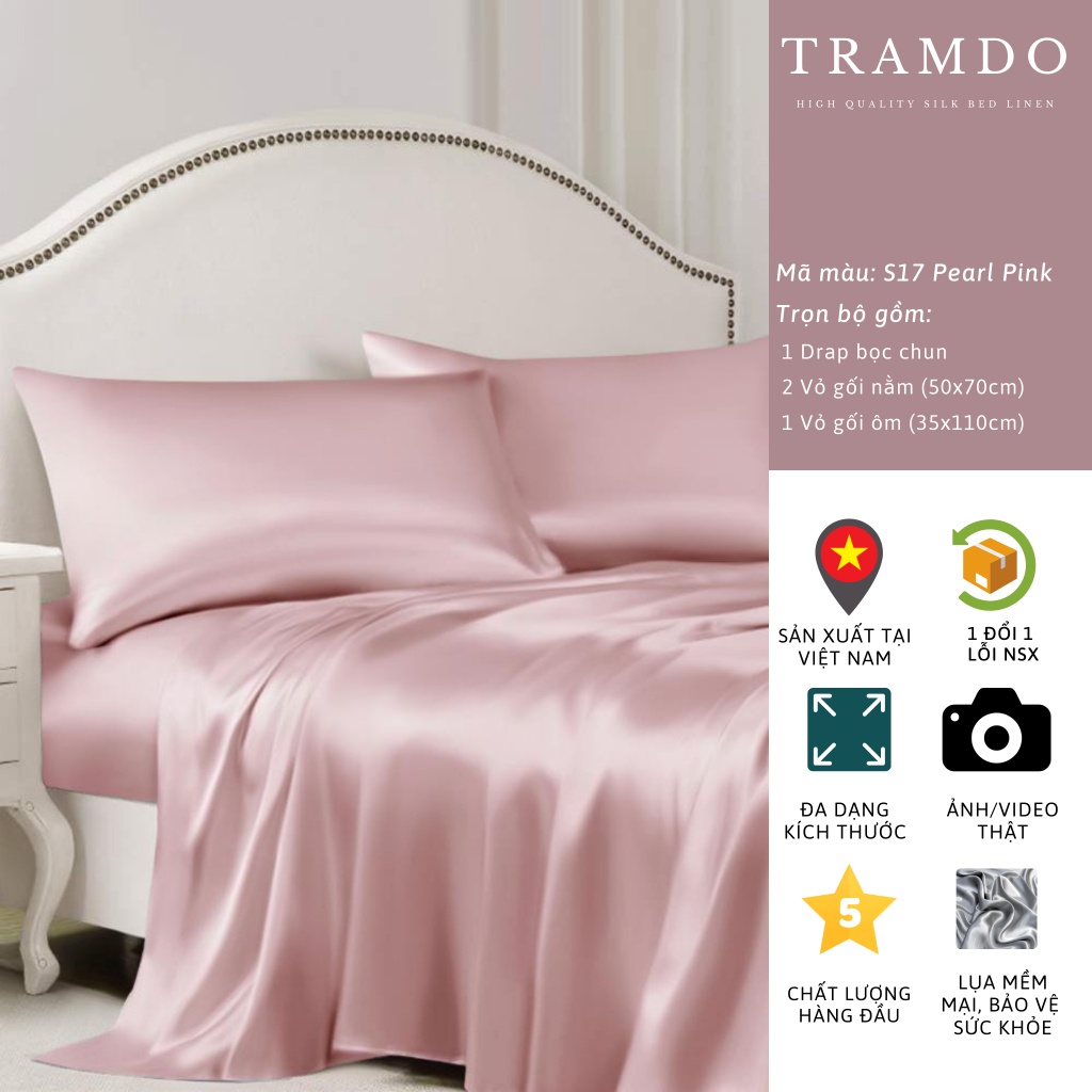 Ảnh Bộ Chăn Ga Gối Lụa Cao Cấp NITE9SILK TRAMDO BEDDING Đa Dạng Màu Sắc 2