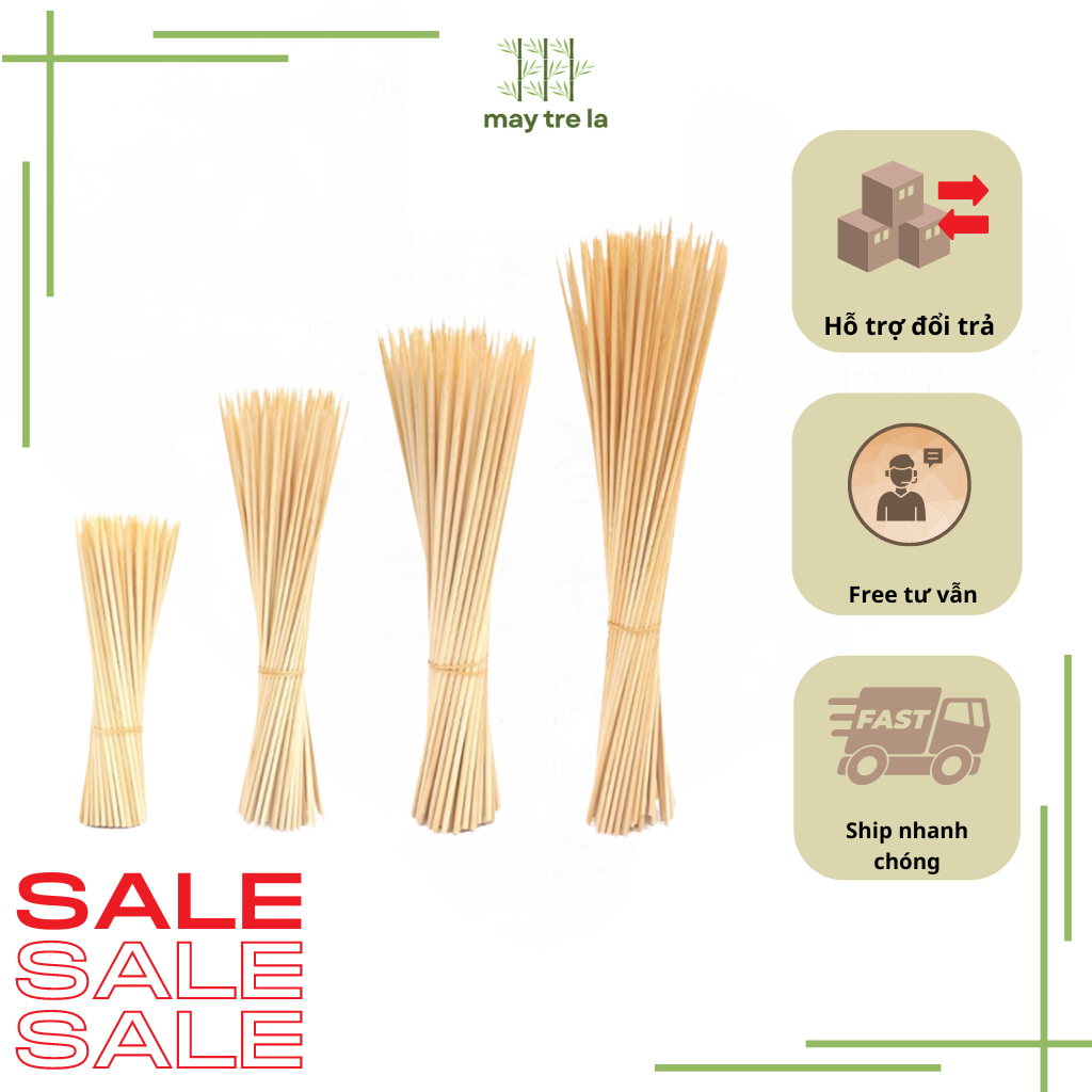 Que Xiên Tre Nướng Thịt, Xúc Xích 500[Gram], Đủ Size (15cm, 17cm, 20cm ...