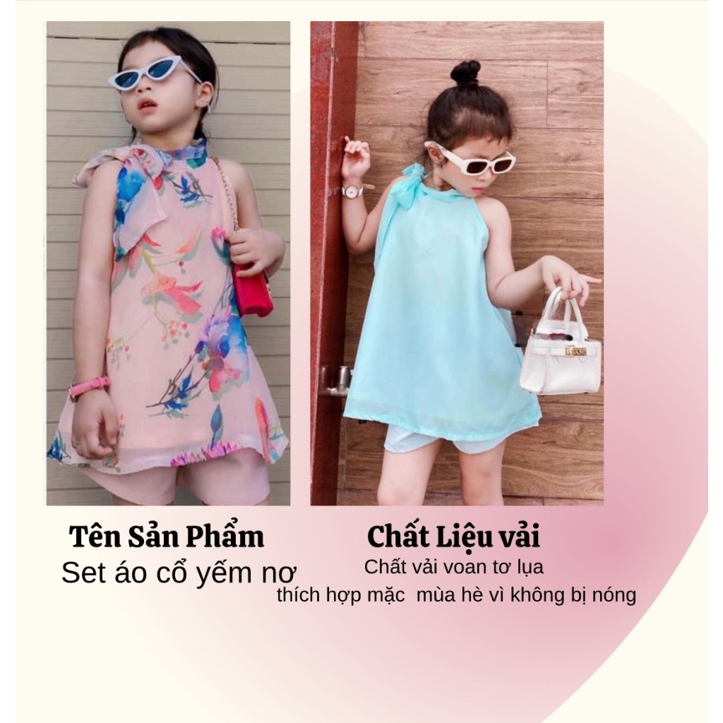 Set áo yếm nơ quần đùi cho bé, phù hợp cho mẹ và bé 3,4,5,6,7,8,9,10,12,13,14,15 tuổi