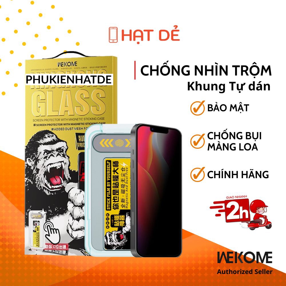 Kính Cường Lực iphone Khung Tự Dán Chống Nhìn Trộm Ngăn Bụi Loa WTP-057/116 cho 11/12/13/14/15/16/17/Pro/Plus/Pro Max