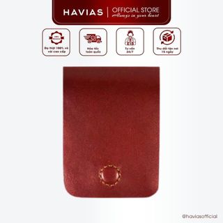 [Mua 2 chiếc giảm thêm 20K] Basic6 HAVIAS ví sen nắp gập nam châm da bò thật 100%