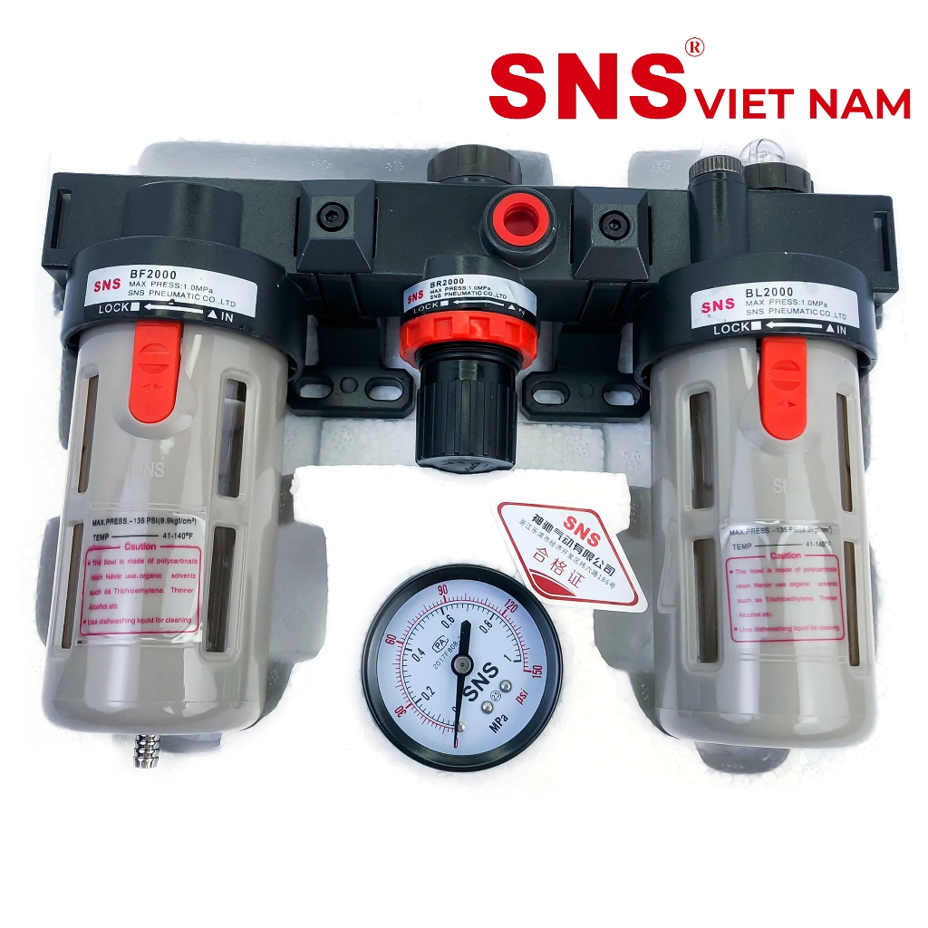 Bộ lọc ba khí nén có van điều áp BC2000 ( chính hãng SNS ) | Shopee ...