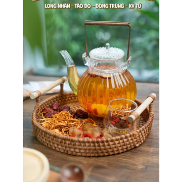 1 gói Trà đông trùng tứ vị, trà chanh dây kim quất, trà dưỡng nhan, trà gạo lứt, trà ngũ hắc, trà dưỡng tâm, trà cam quế