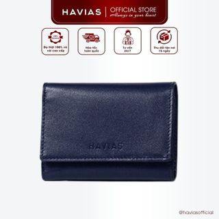 HEART3 HAVIAS ví 3 gấp nhỏ gọn thủ công da bò Vachetta Premium thật nhập khẩu