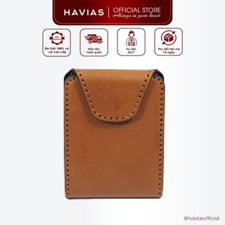 Gerbera2 HAVIAS ví nắp gập nam châm Da Bò thật Mini Wallet cao cấp