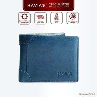 LAZIP HAVIAS ví ngang đựng tiền da bò Nappa thật 100% nhập khẩu