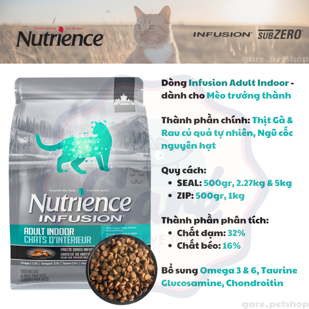 ZIP - Hạt cho Mèo Nutrience không tinh bột cao cấp Grain Free Mèo lớn ...