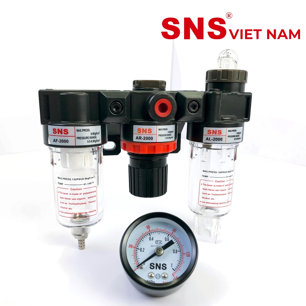 Bộ lọc ba khí nén có van điều áp AC2000 ( chính hãng SNS ) | Shopee ...