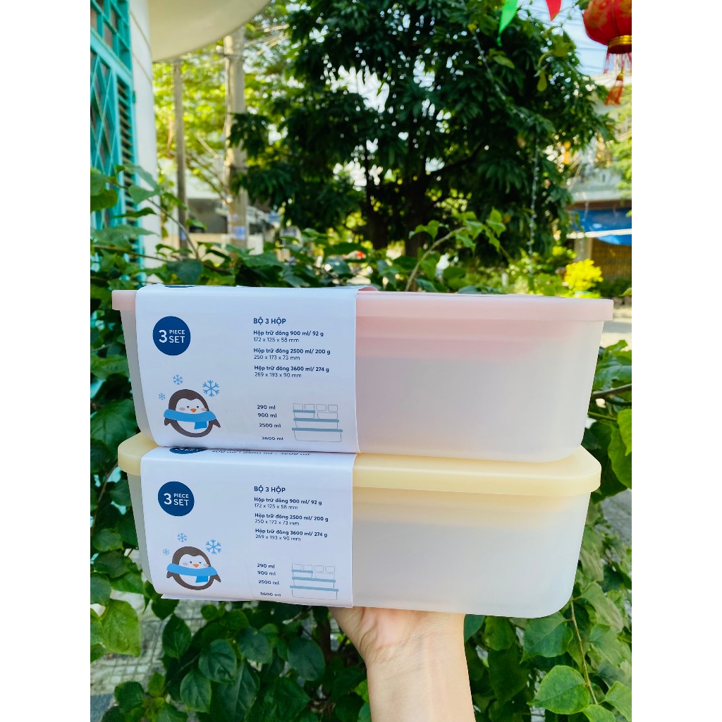 Bộ 3 hộp thực phẩm trữ đông Hokkaido INOCHI nhiều kích cỡ, đa dạng sắc màu