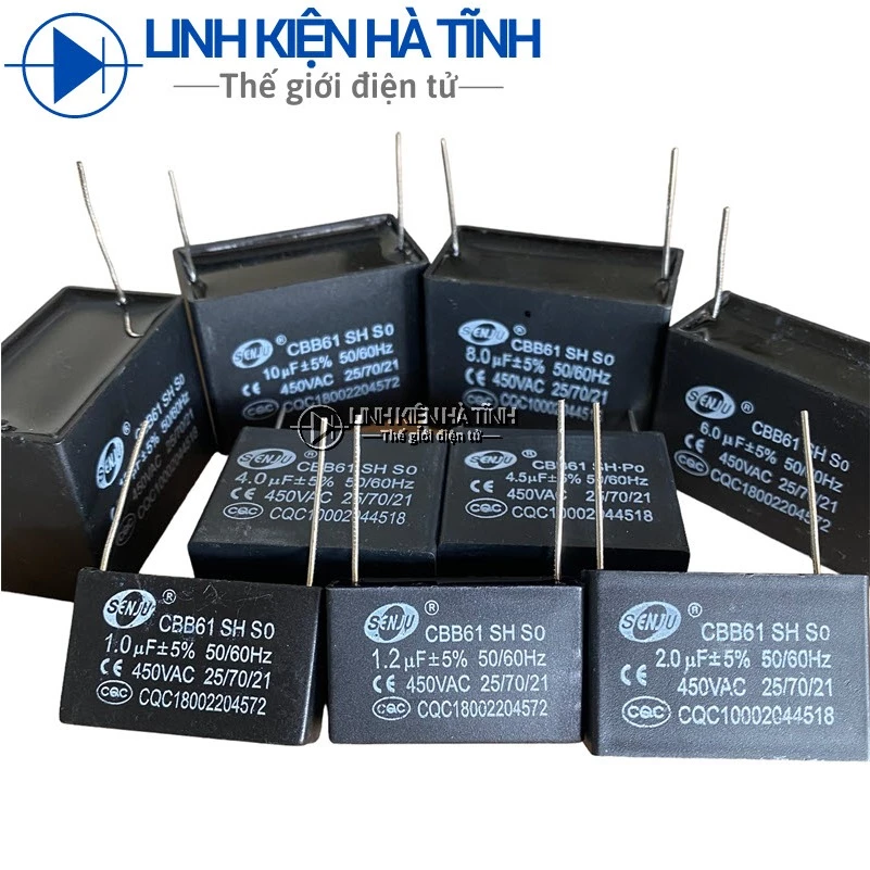 Tụ quạt SENJU CBB61 chân kim 2.5uF