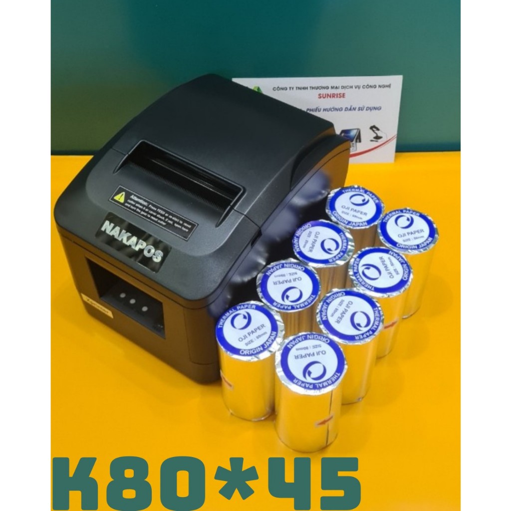 [COMBO 15 CUỘN] GIẤY IN BILL K80 giấy in hóa đơn K80x45 giấy in nhiệt K80*45 80mm K80mm giấy nhiệt K80x45mm Shop siêu th