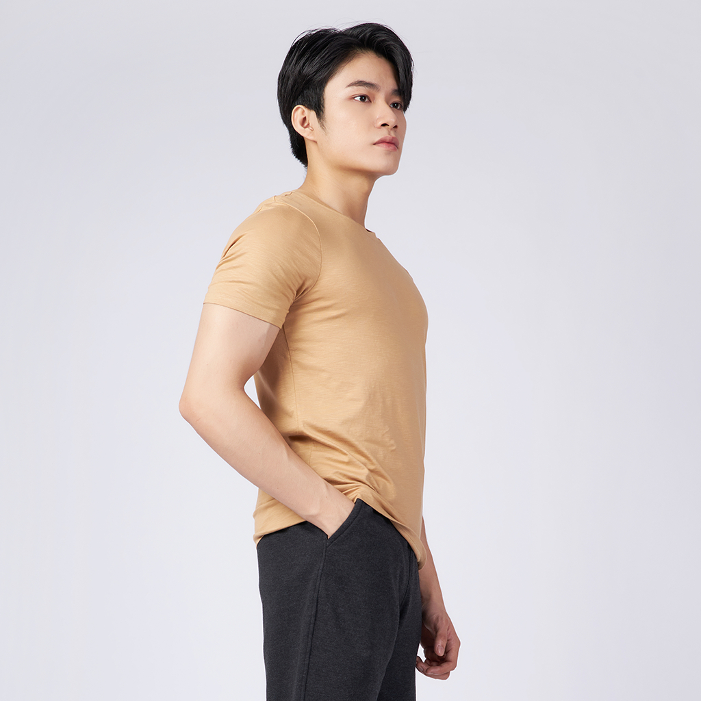 Ảnh DELTA Áo Thun Tay Ngắn Nam Cổ Tròn Chất Cotton Mềm Mại, Thoải Mái, Thấm Hút, Co Giãn Tốt RTS019M 4