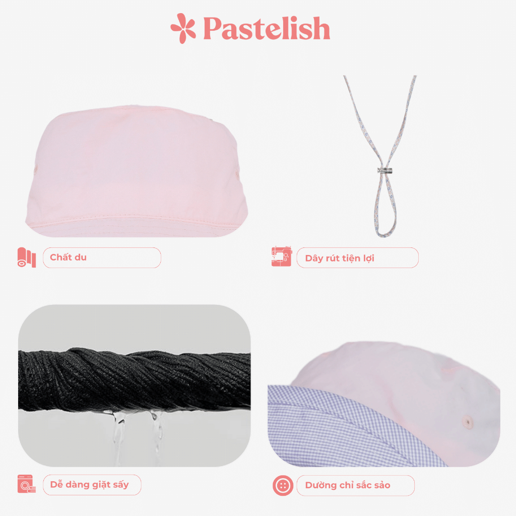 Mũ nón Bucket CARO MINI Chất Vải Dù Mỏng Nhẹ - Phong Cách Ulzzang Women - Pastelish