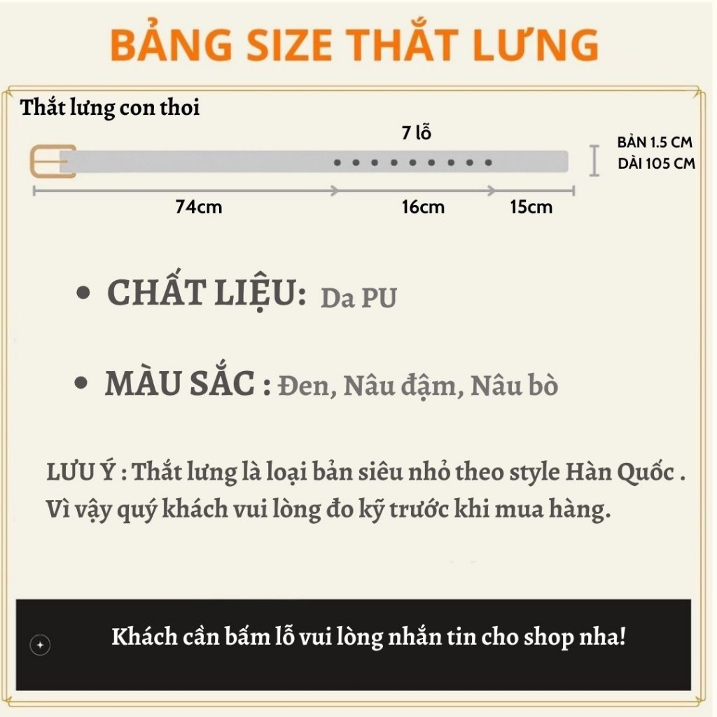 Thắt lưng da nam nữ đai váy nữ dây nịt mặt con thoi bản nhỏ da xịn dày dặn 1.5cm phối blazer, đầm thời trang Horizon