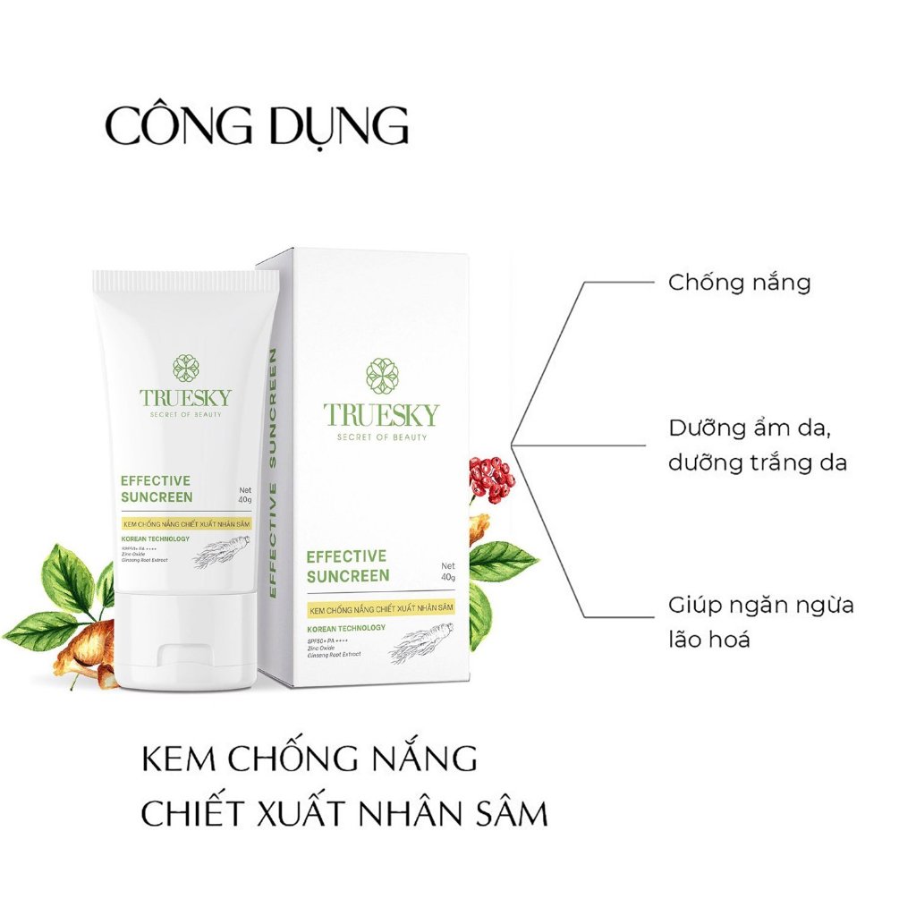 Ảnh Kem chống nắng nâng tông Truesky Effective Sunscreen SPF 50+ PA+++ 40g 4