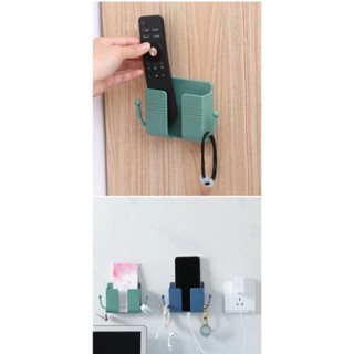 Kệ dán tường để điện thoại  Việt Nhật, Khay đựng điều khiển gắn tường có móc treo 5689