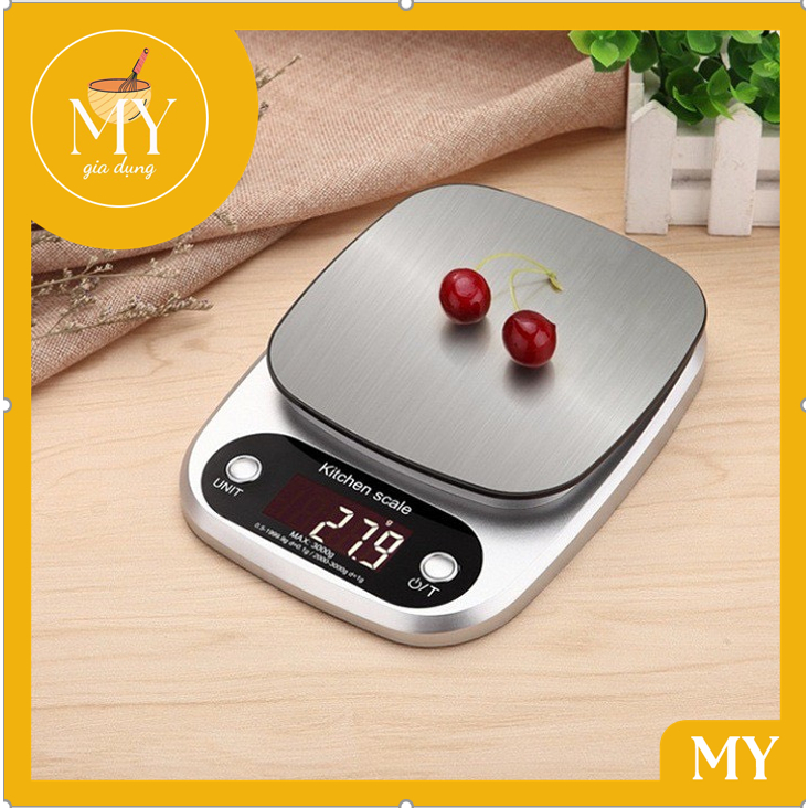 Cân nhà bếp, cân điện tử mini định lượng 1g-10kg dùng để cân thực phẩm làm bánh định lượng chính xác, tiện lợi.