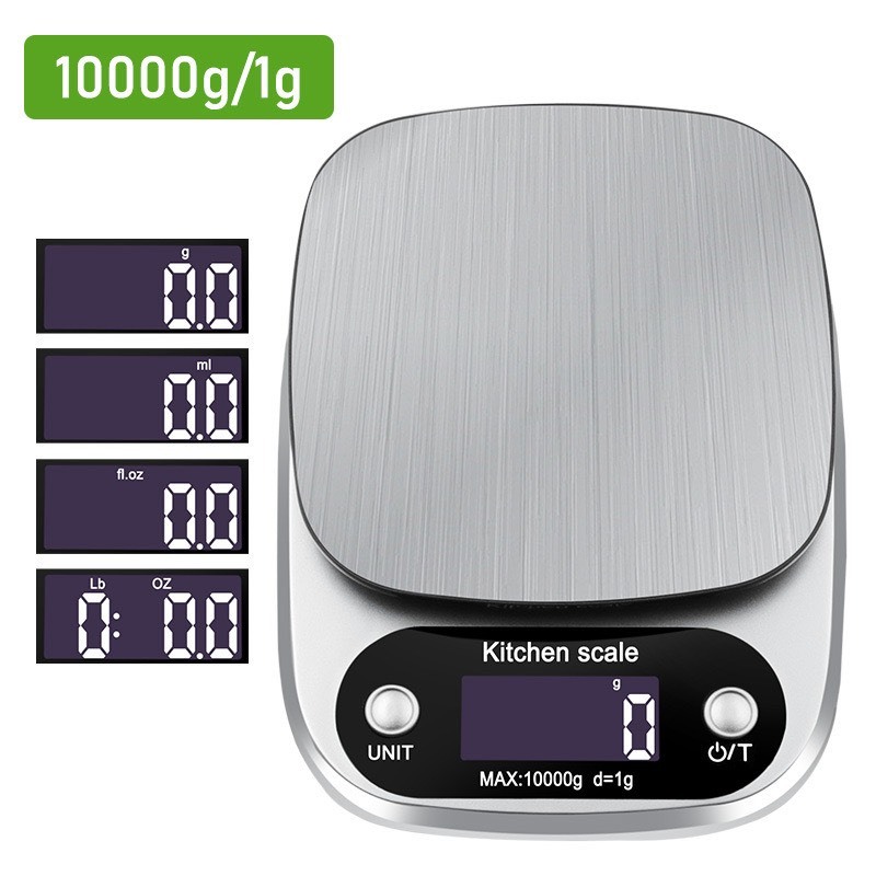 Cân nhà bếp, cân điện tử mini định lượng 1g-10kg dùng để cân thực phẩm làm bánh định lượng chính xác, tiện lợi.