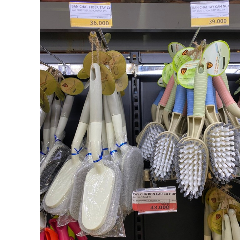 Bàn chải fiber, bàn chải vệ sinh gạch men, bàn chải vệ sinh bếp có tay cầm cán ngắn