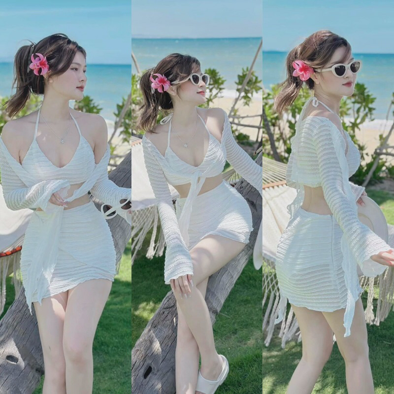 Sét bộ nữ - 4 món bikini đi biển chất xốp dễ thương (38-55kg)