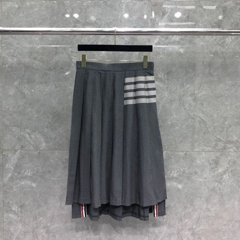 ⚡️[Hight Quality] Chân Váy Dài Th.om Xếp Li 24FW - Điểm Nhấn 4 Vạch Trắng Cao Cấp - TB Qccc Hottrend Full Túi Tag