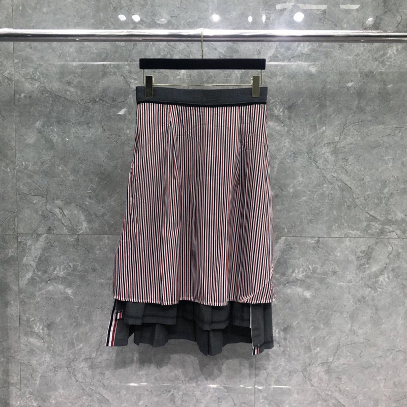 ⚡️[Hight Quality] Chân Váy Dài Th.om Xếp Li 24FW - Điểm Nhấn 4 Vạch Trắng Cao Cấp - TB Qccc Hottrend Full Túi Tag