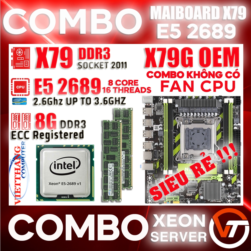 Combo X79 Chạy giả lập - Main X79G OEM + CPU Xeon E5 2689 ( 8 Nhân - 16 ...
