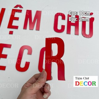 Chữ Alu Đỏ 10cm dày 3mm T1 In Hoa trang trí dán tường - biển quảng cáo đám cưới