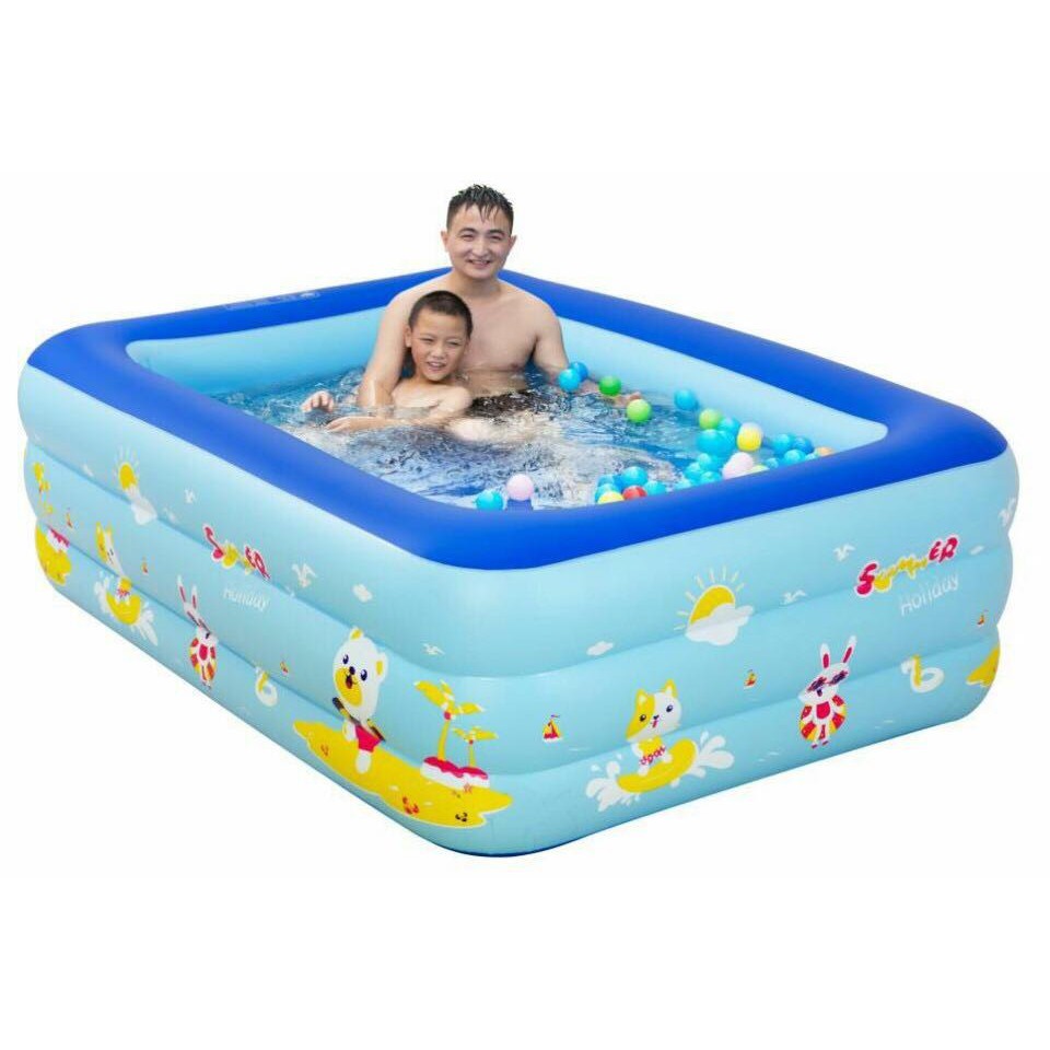 BỂ BƠI CHO BÉ, Phao BƠI GIA ĐÌNH 2M1 3 TẦNG, 1M8 3 TÀNG, 1M5 3 TẦNG, 1M3 3 TẦNG KÈM MIẾNG - FREESHIP