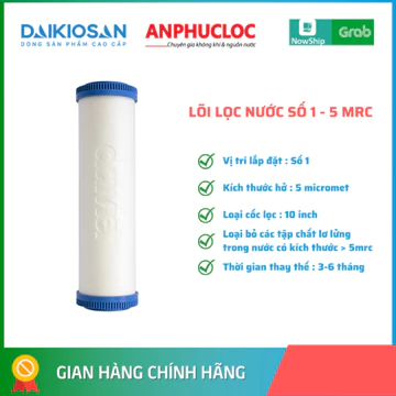 [Chính hãng] Lõi lọc nước 10 inch số 1 PP 5 mcr Daikiosan cho máy lọc nước RO