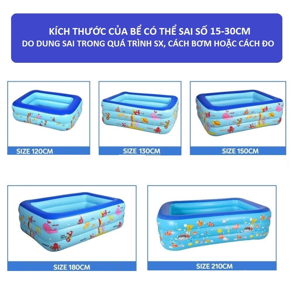 Bể bơi, phao bơi hình chữ nhật cho bé đủ kích thước